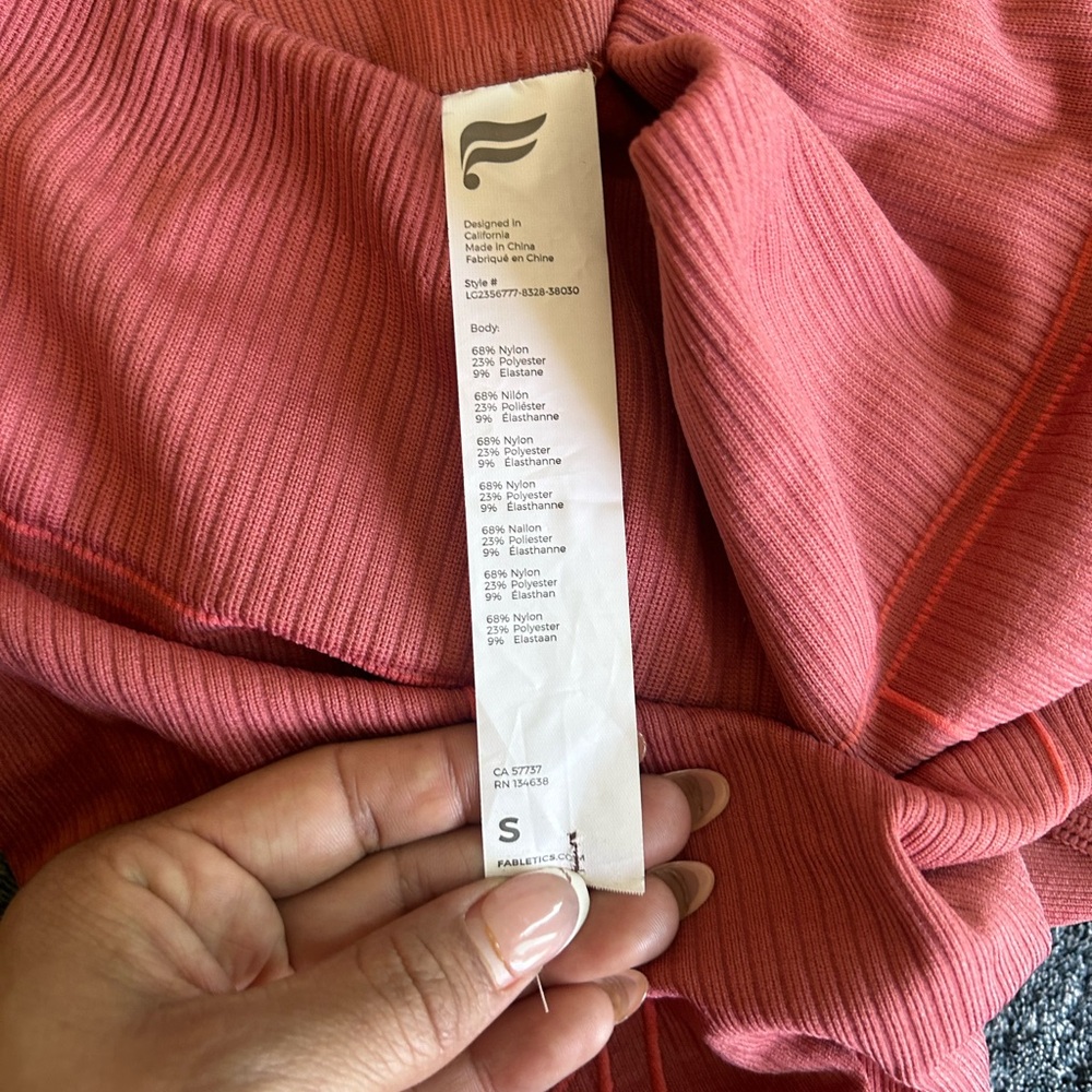 Fabletics Pink Ribbed Top - Picture 6 of 6